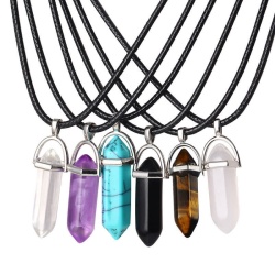 Кулон Кристалл маятник с Натуральным камнем на шнурке